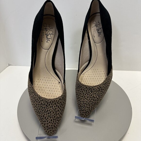 Life Stride Soft Systems Sasha Women's Size 7.5 Pumps Black Leopard - Picture 1 of 6